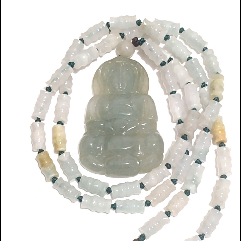 Authentic Type A Lucky Real Green Jade Necklace - image 1